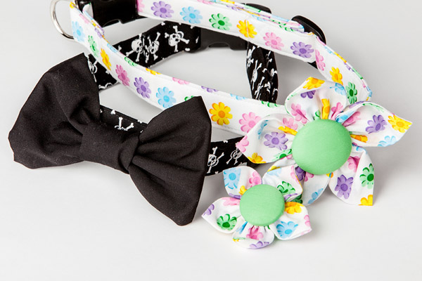 Bowties and flower collar decorations